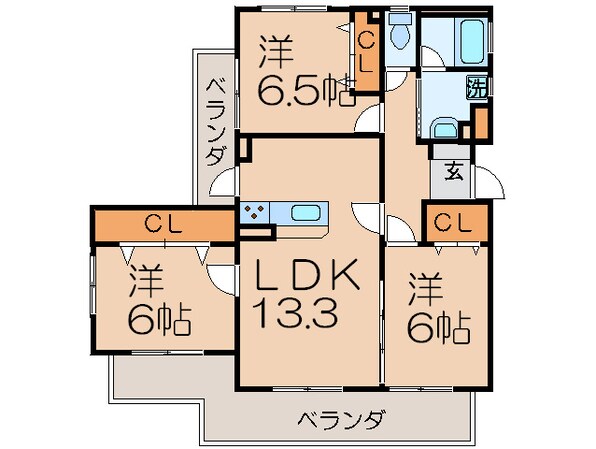 クレールコパンⅡの物件間取画像